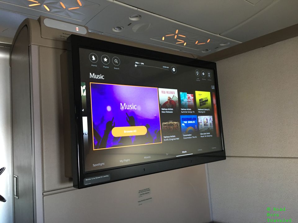 Singapore Airlines A380 Suites Class - music selection