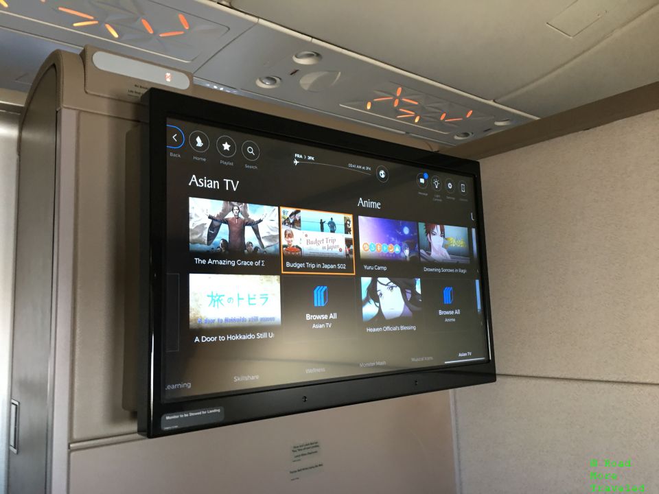 Singapore Airlines A380 Suites Class - Asian TV selection