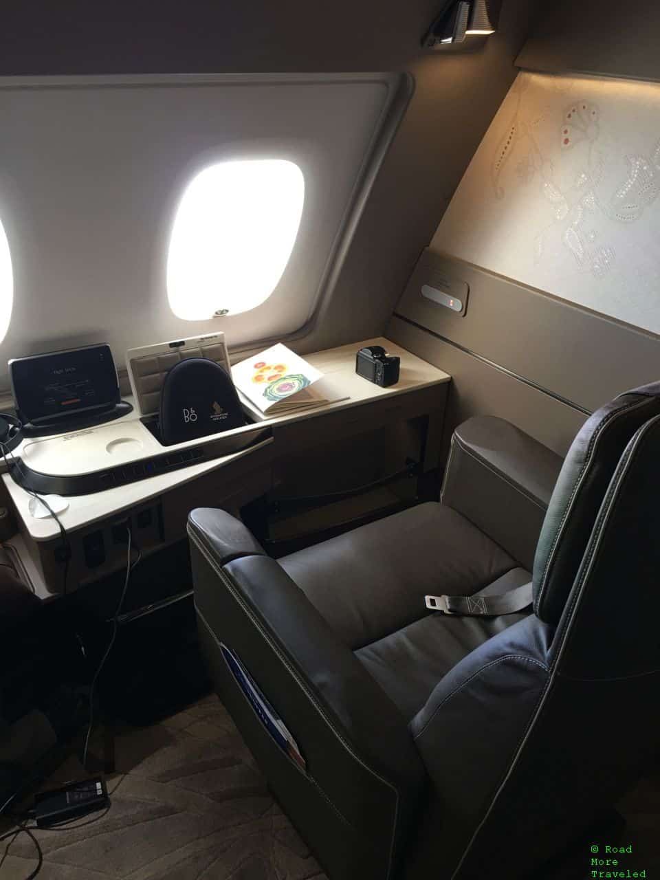 Singapore Airlines A380 Suites Class - seat swiveled towards window