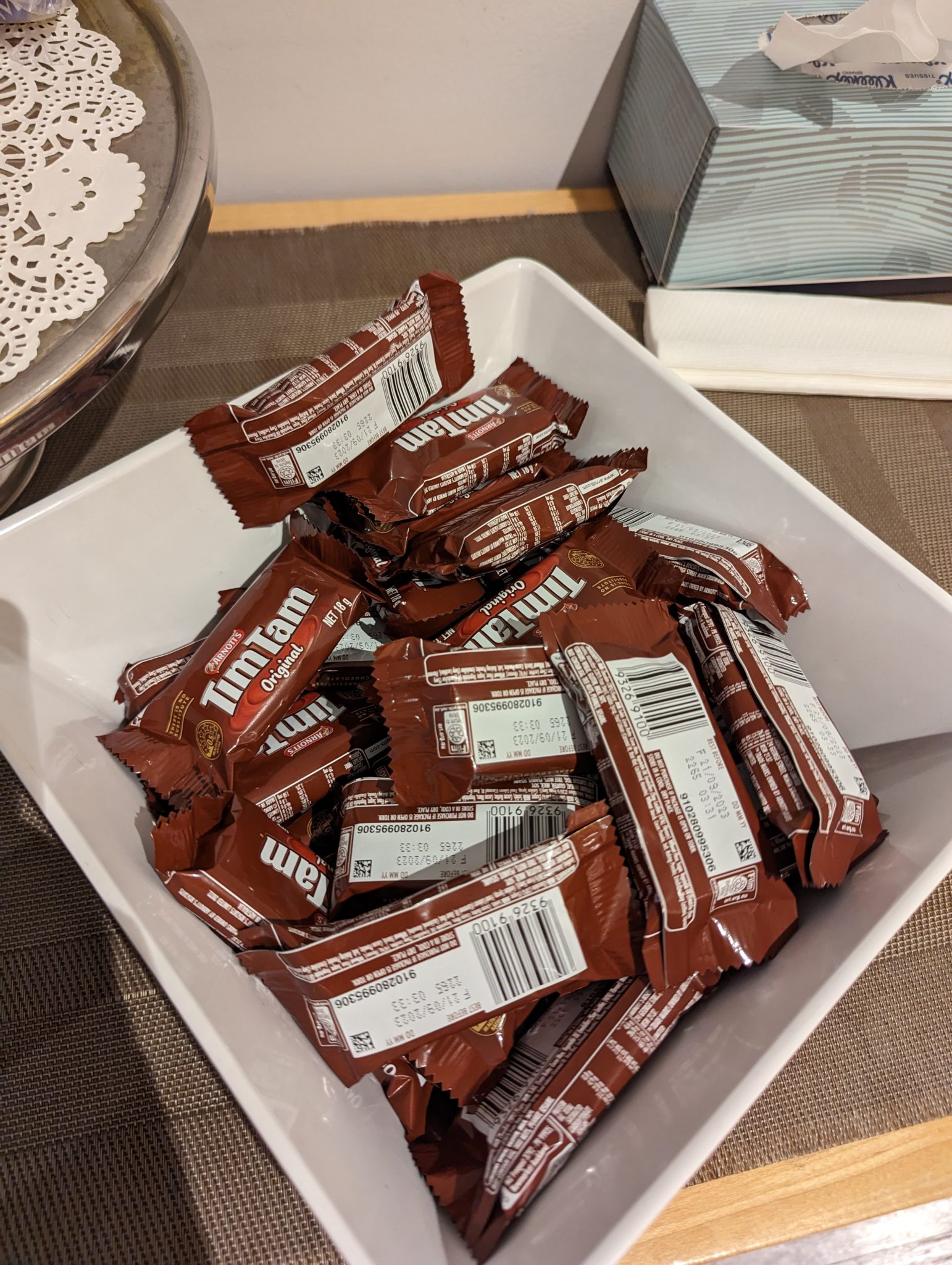 a bowl of candy bars