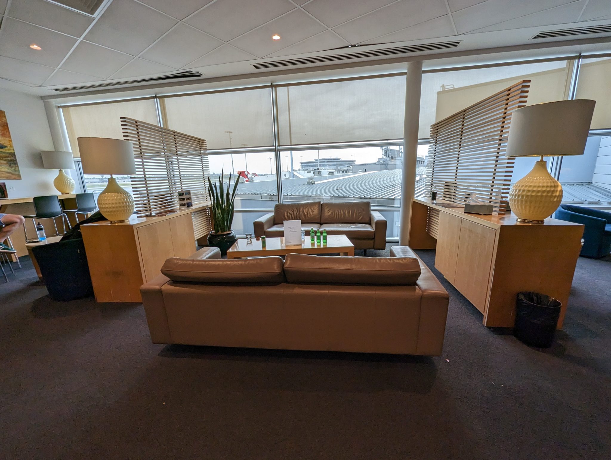 a room with a couch and a table
