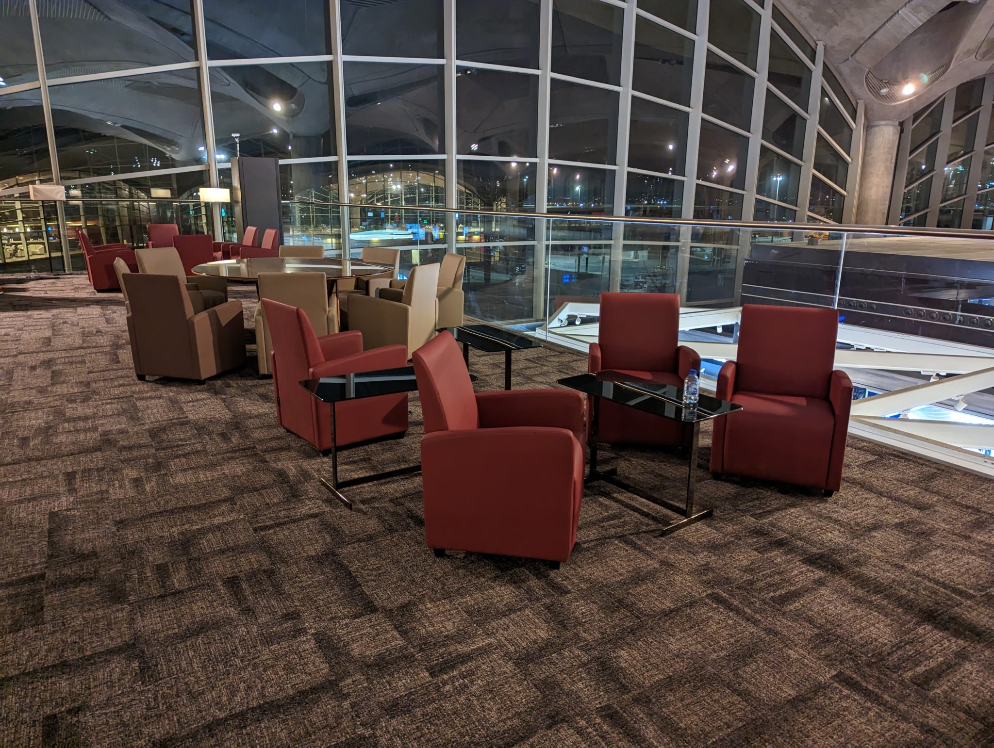 a room with chairs and a table