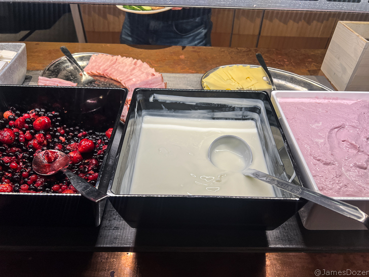 a trays of food on a table