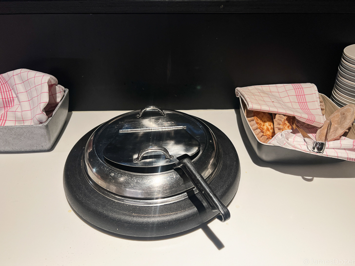 a pan on a counter
