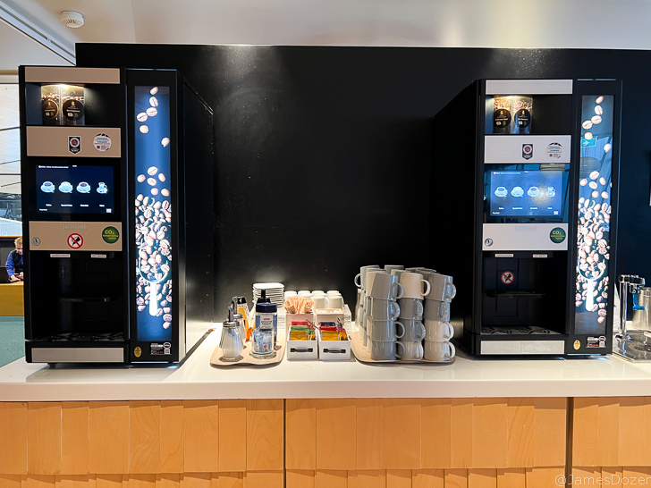coffee machines and cups on a counter