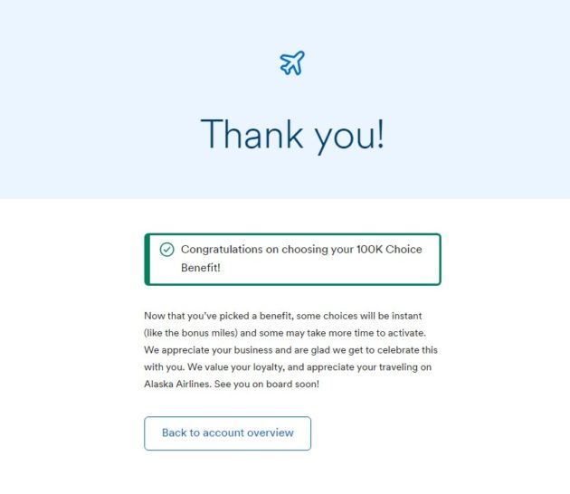 Alaska Airlines MVP Gold 100K Choice Benefits Are Here