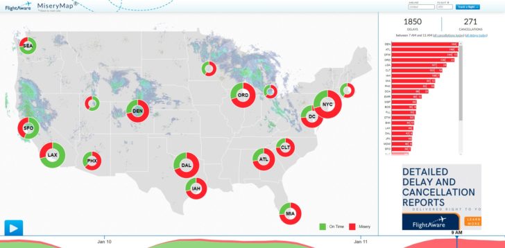 a map of the united states with red circles