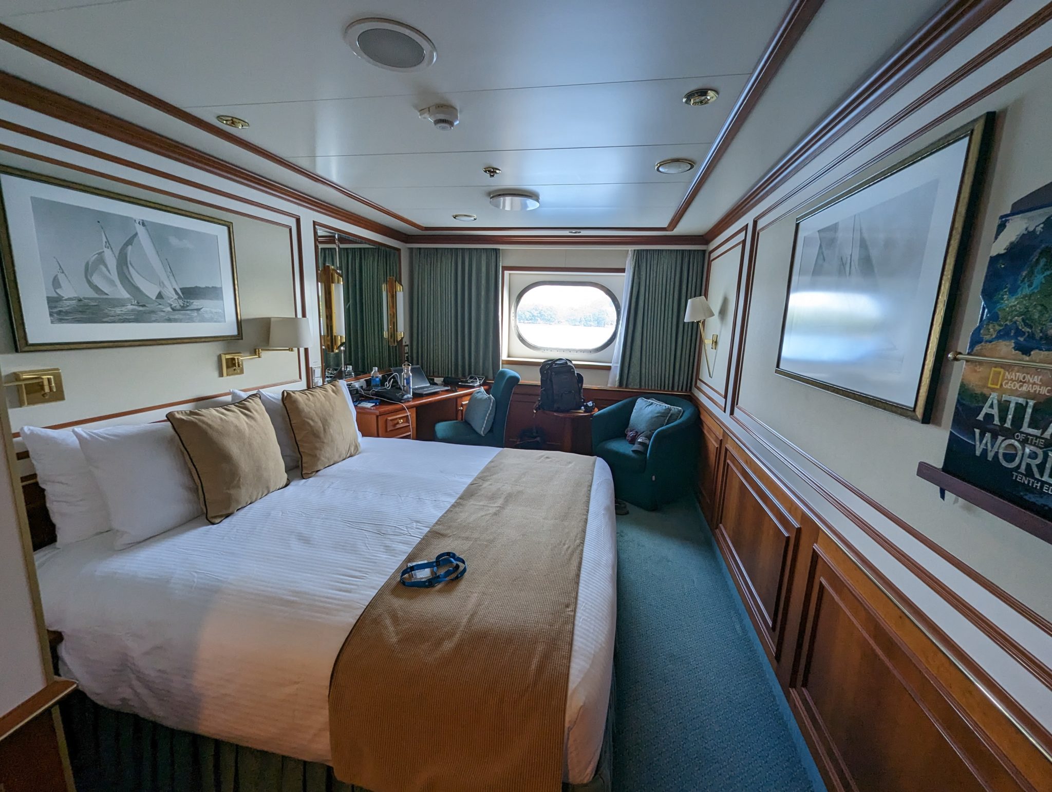a room with a bed and a window