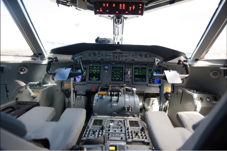 the cockpit of an airplane