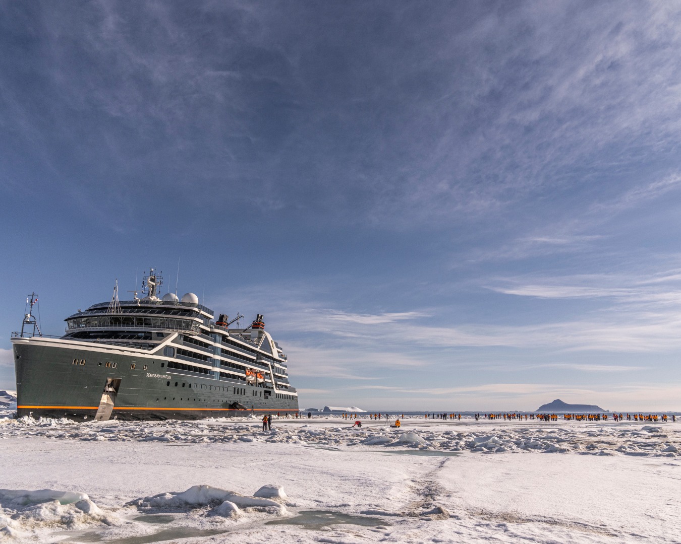 a large ship on the ice