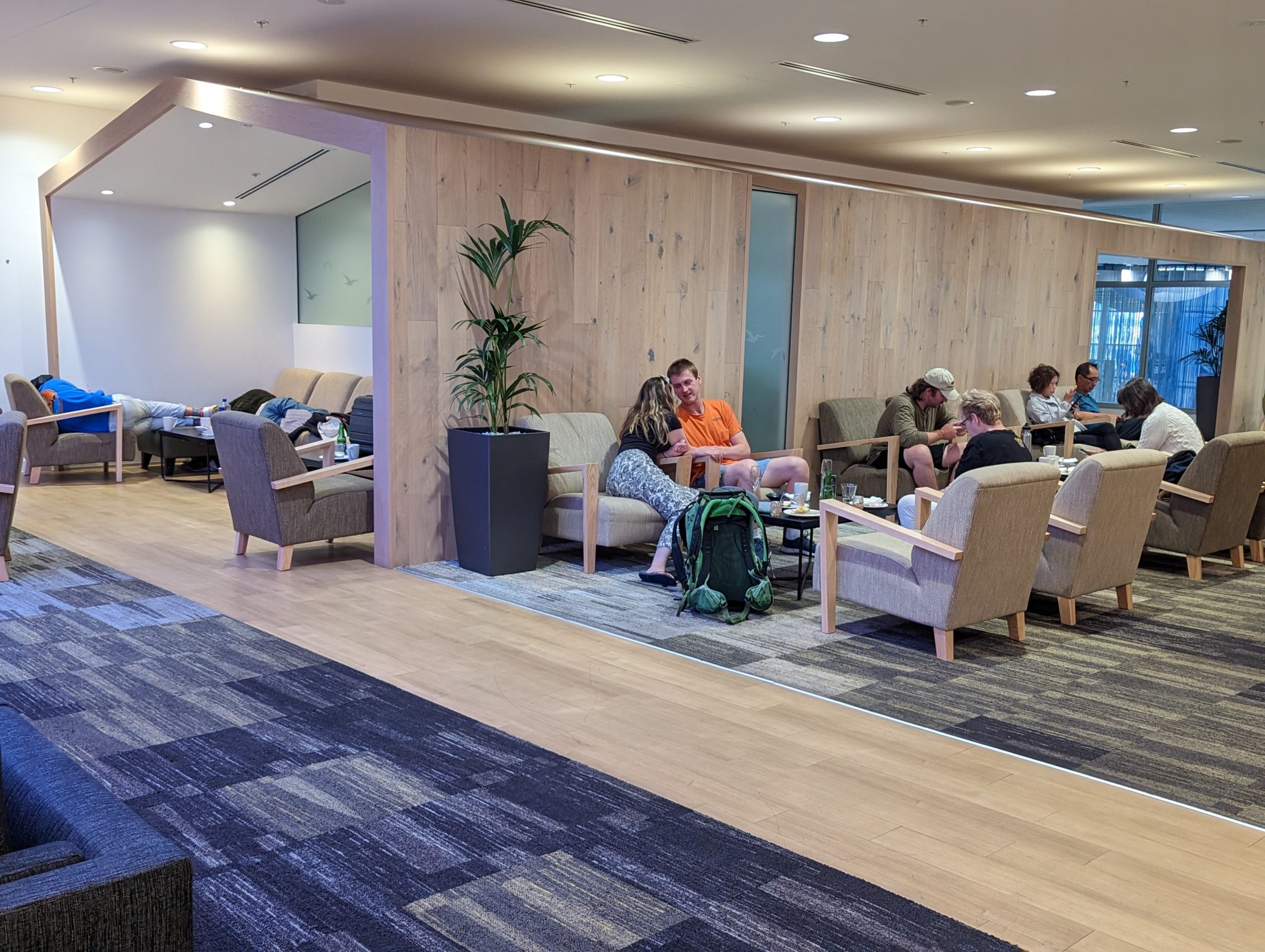 a group of people sitting in a room