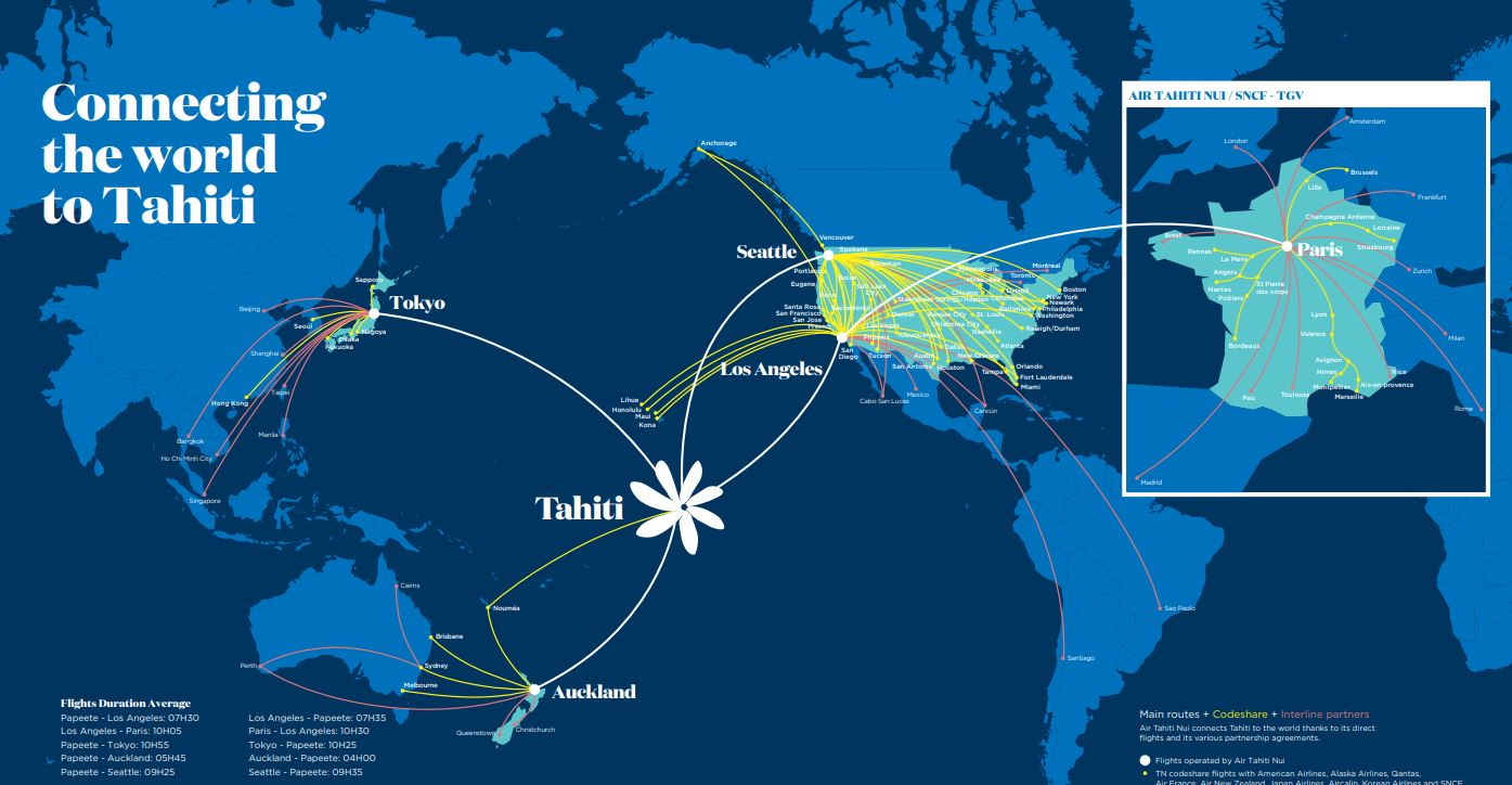 Air Tahiti Route map