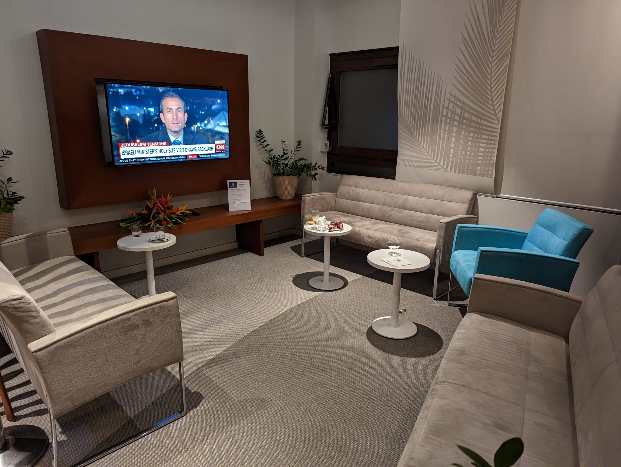 a room with couches and a television