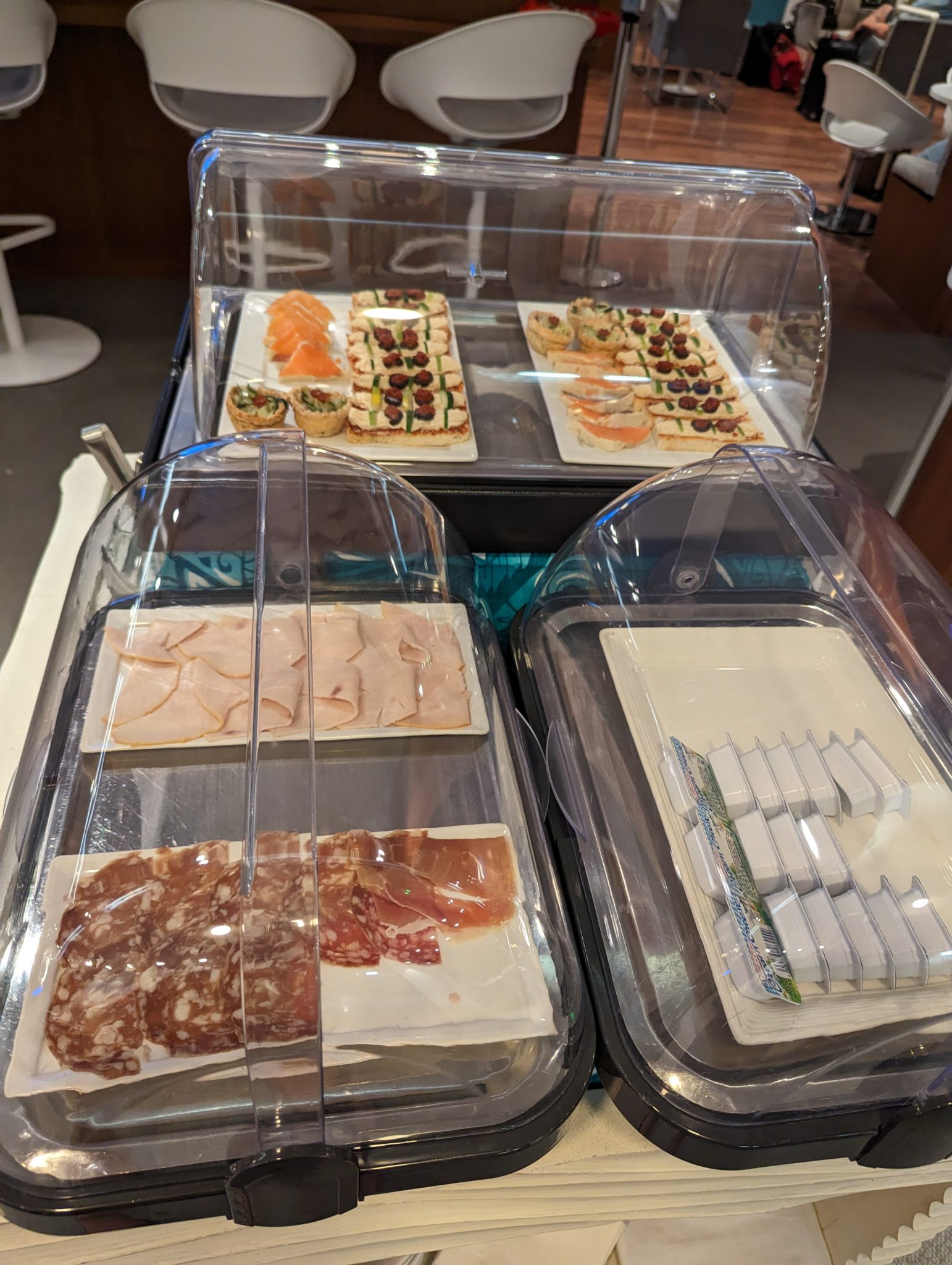 food in a buffet display