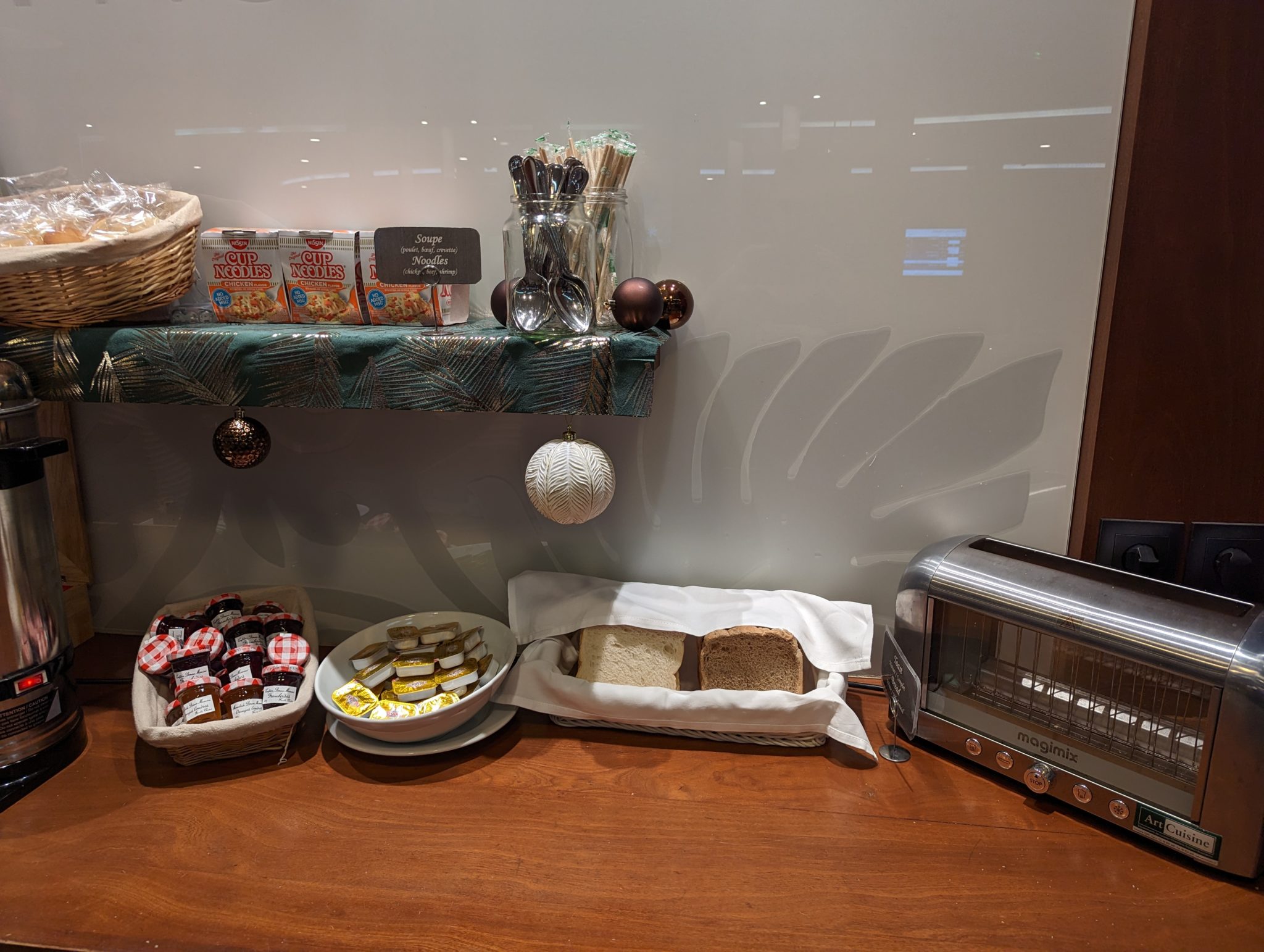 a table with food on it
