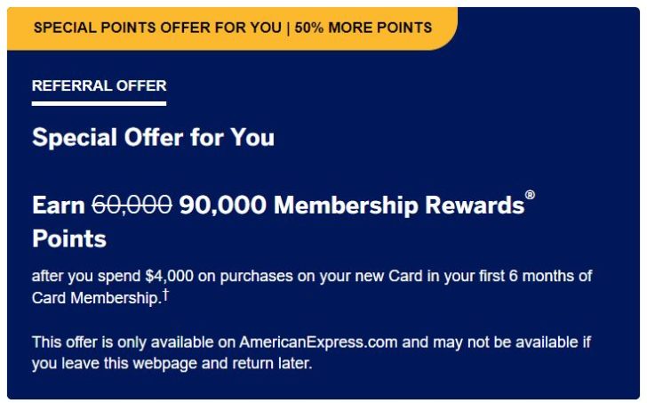 American Express Gold Card 90,000 New Card Holder Bonus