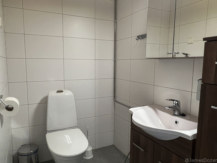 a bathroom with a sink and toilet