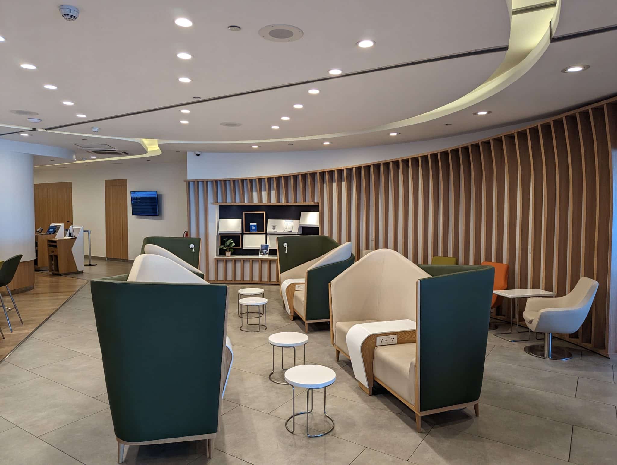 a room with chairs and tables