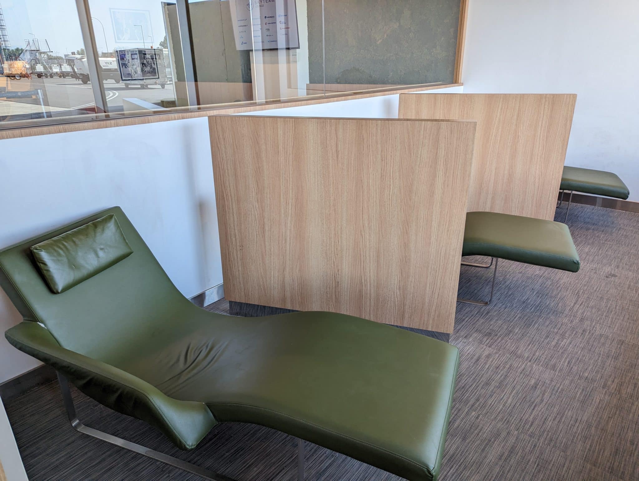 a green chair in a room