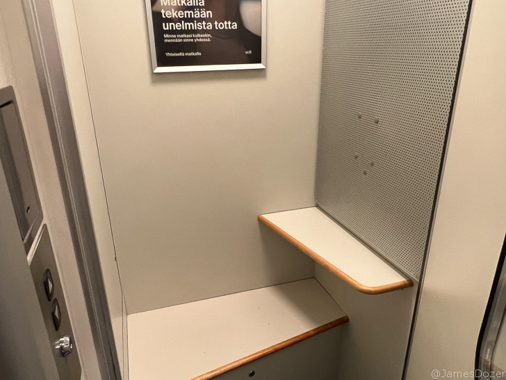 a white shelf in a room