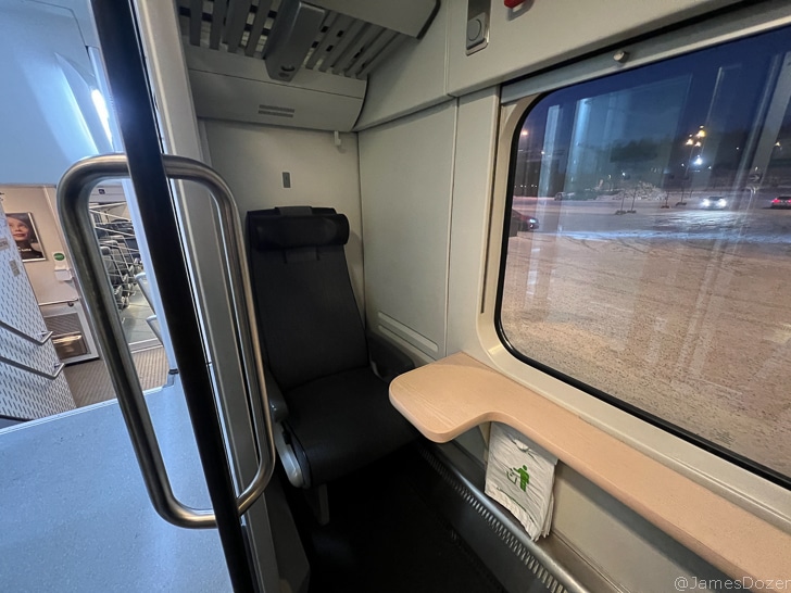 a seat in a train