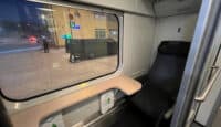 a seat in a train