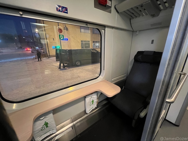 a seat in a train