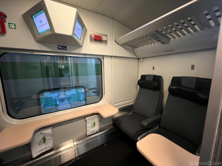 a seat in a train