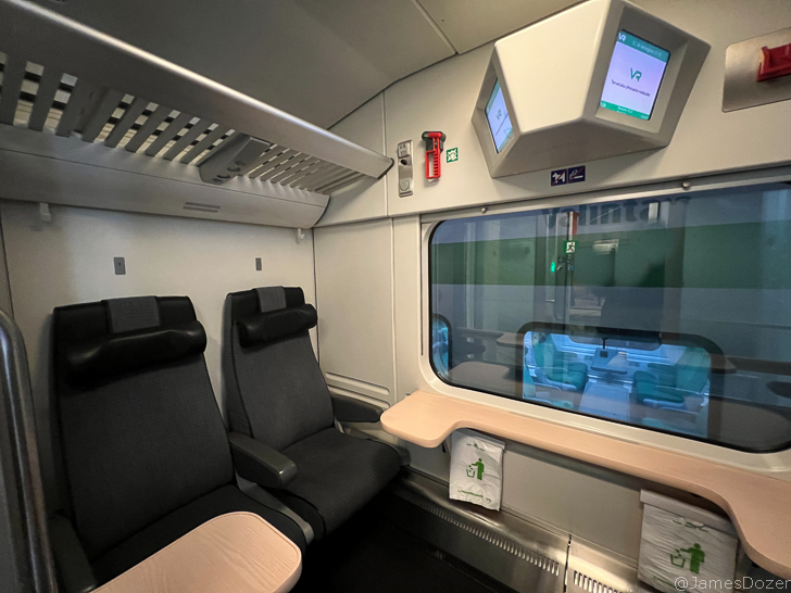 a seats in a train