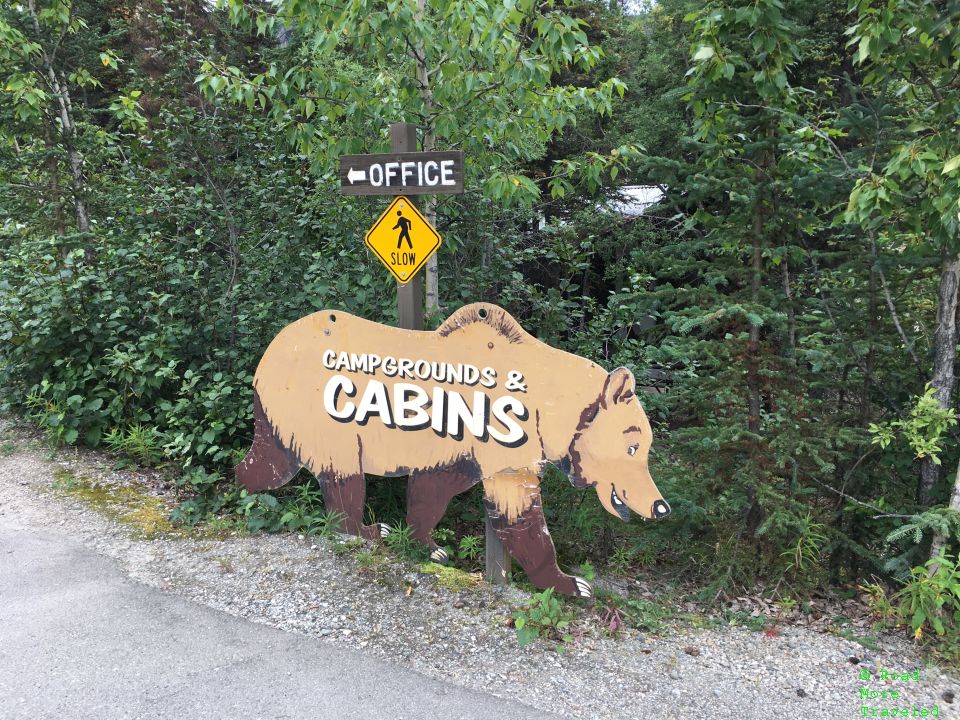 Bear-shaped directional sign