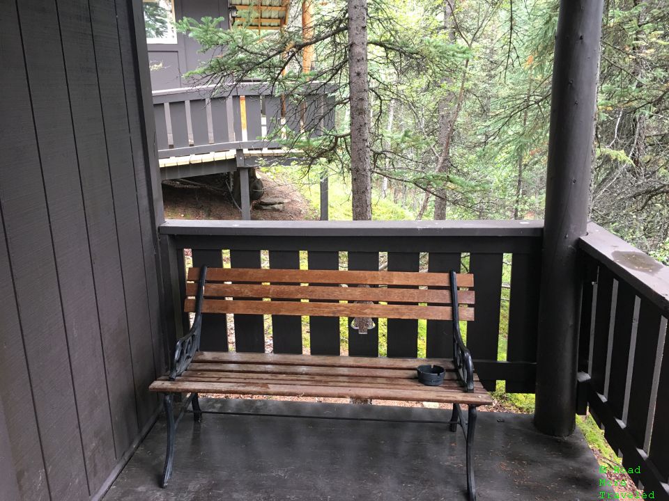 Bench on Hunter cabin front porch