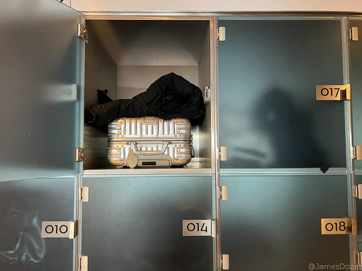 a suitcase in a locker