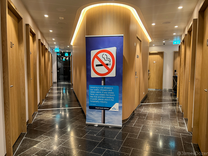 a sign in a hallway