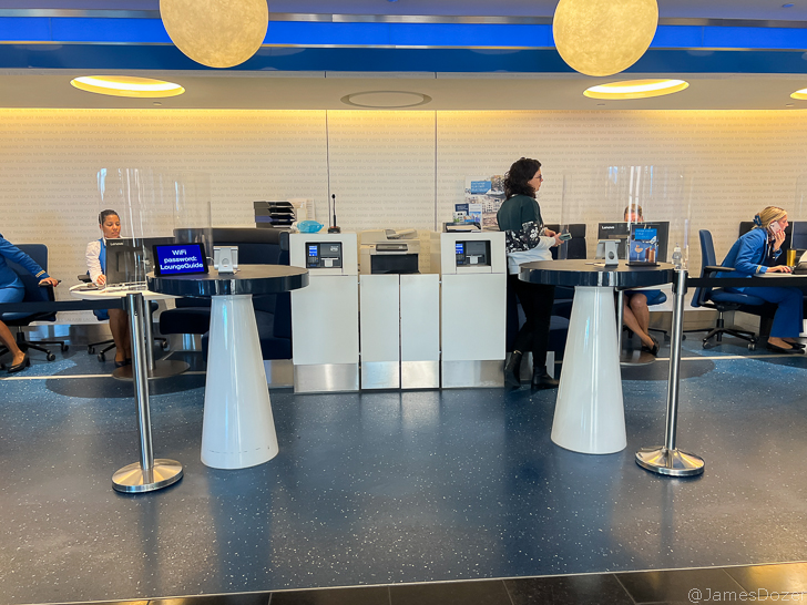 people standing at a counter