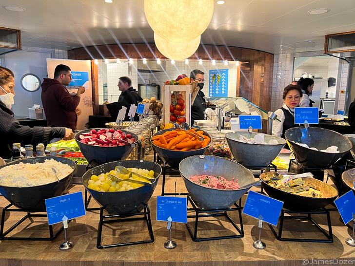 a group of people in a buffet
