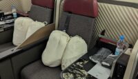 a seat in an airplane