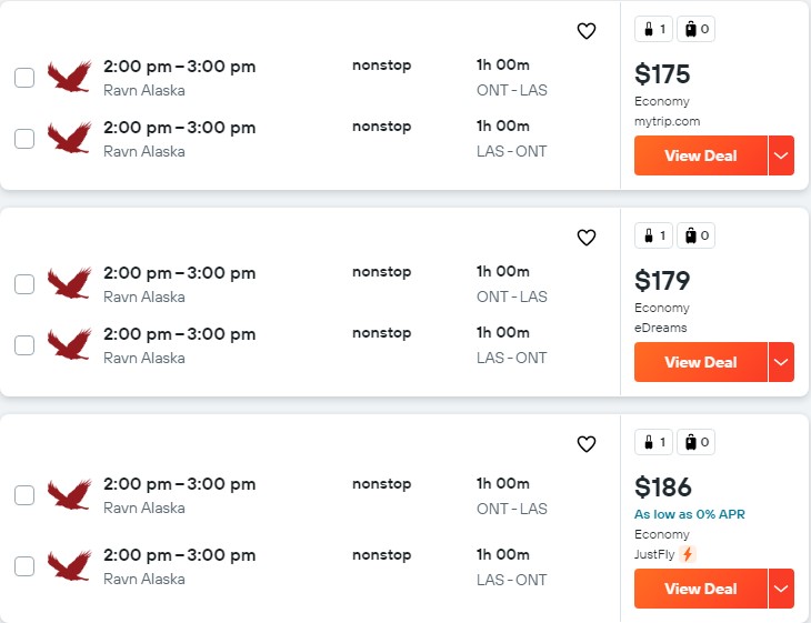 a screenshot of a flight schedule