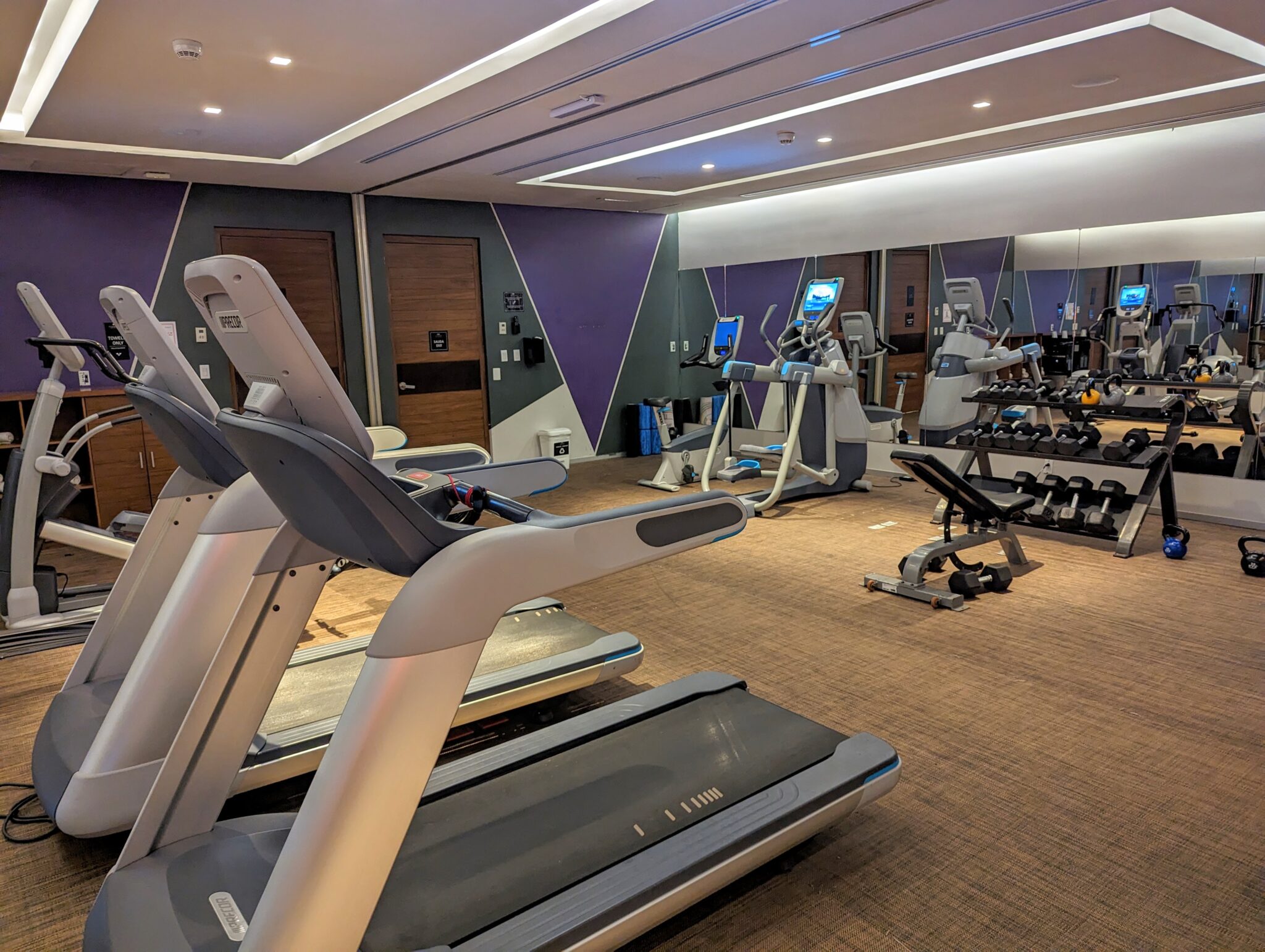 a room with exercise equipment