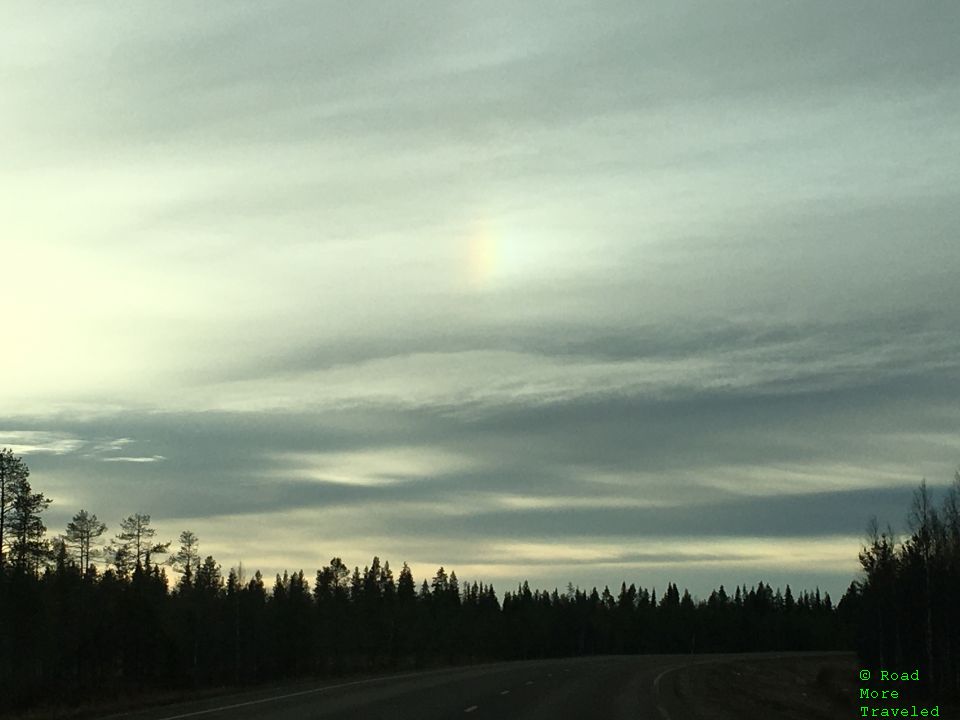 Sun dog over Lapland, Finland