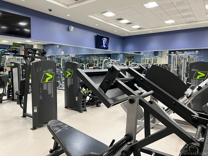 a gym with many machines