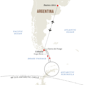 a map of the route of a flight