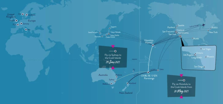 a map of the world with a route