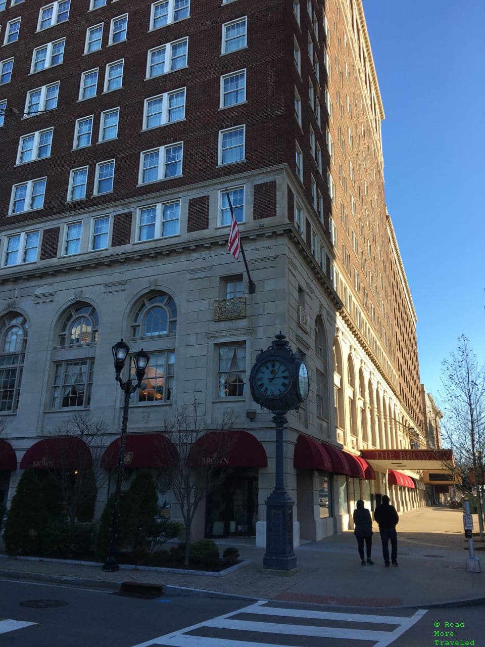 Brown Hotel clock at 4th and Broadway