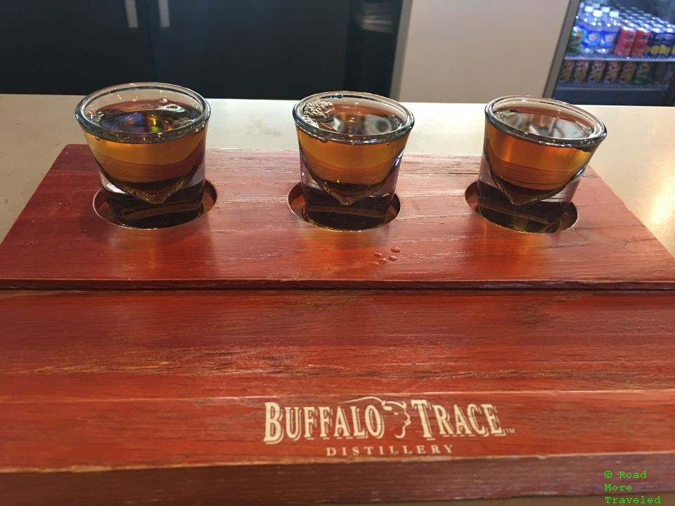 Bourbon flight at Bourbon Academy Tasting Room, Louisville Airport