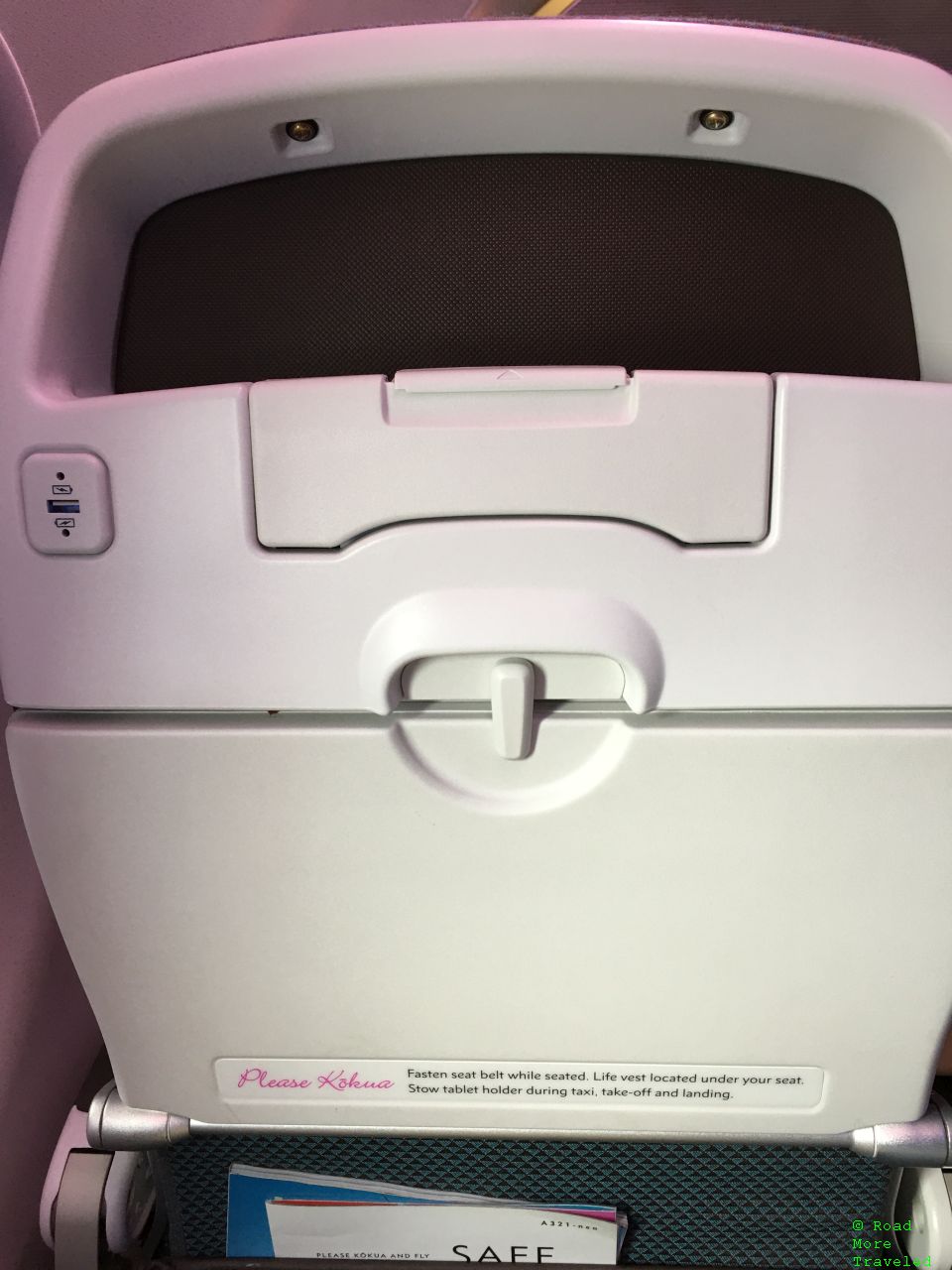 Hawaiian Airlines A321neo Extra Comfort - seatback device holder