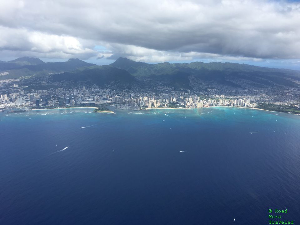 Flying south of Waikiki Beach