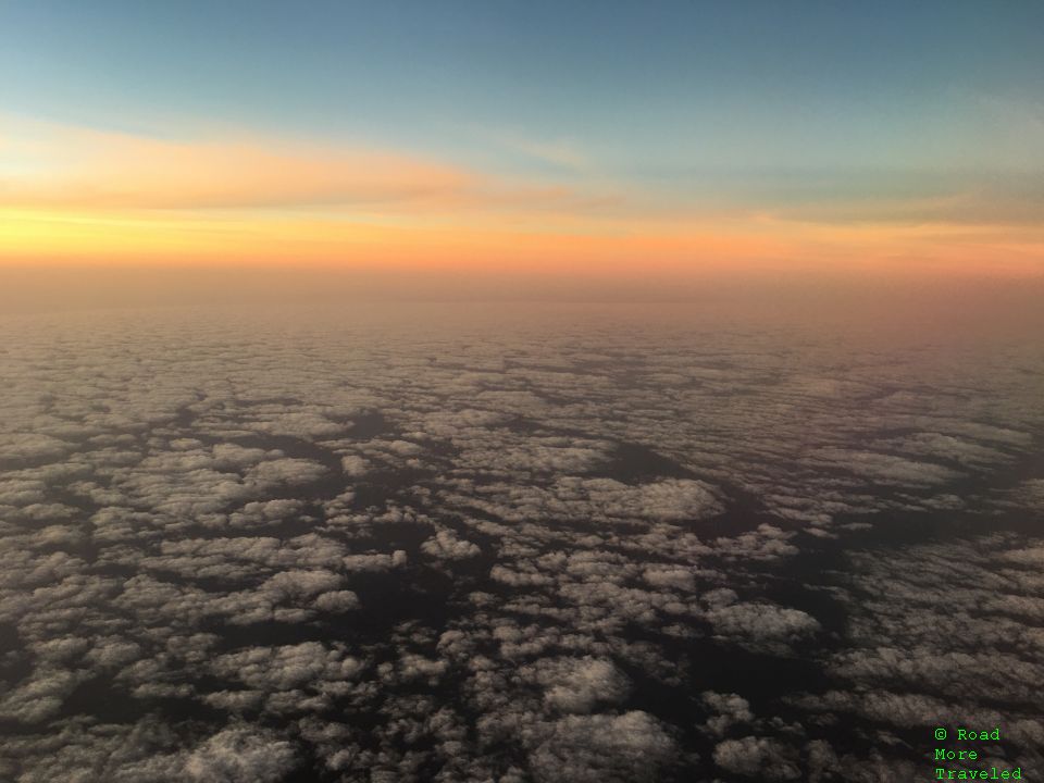 Sunset over marine layer west of California