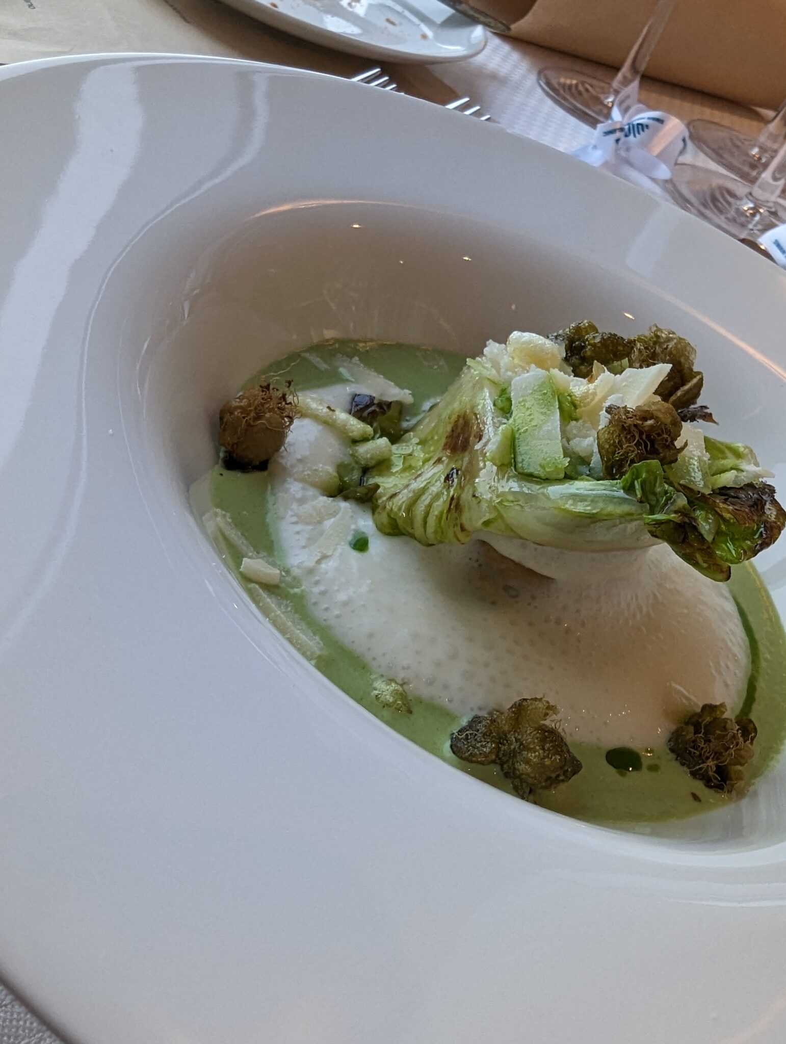 a white plate with food on it
