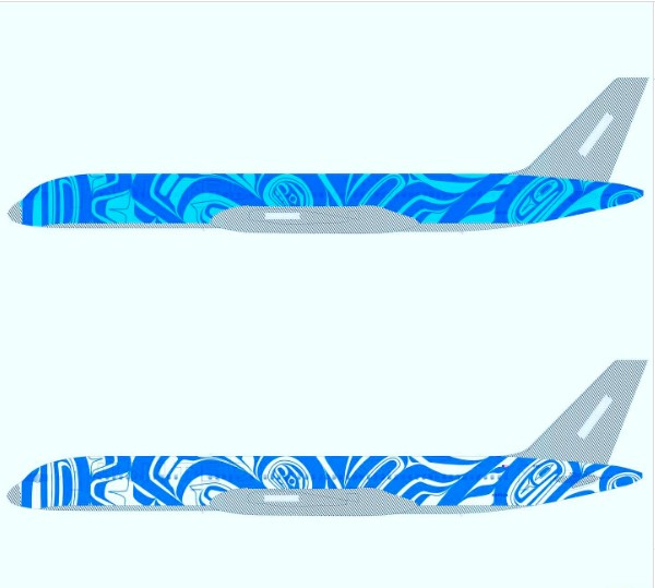 a blue and white airplane