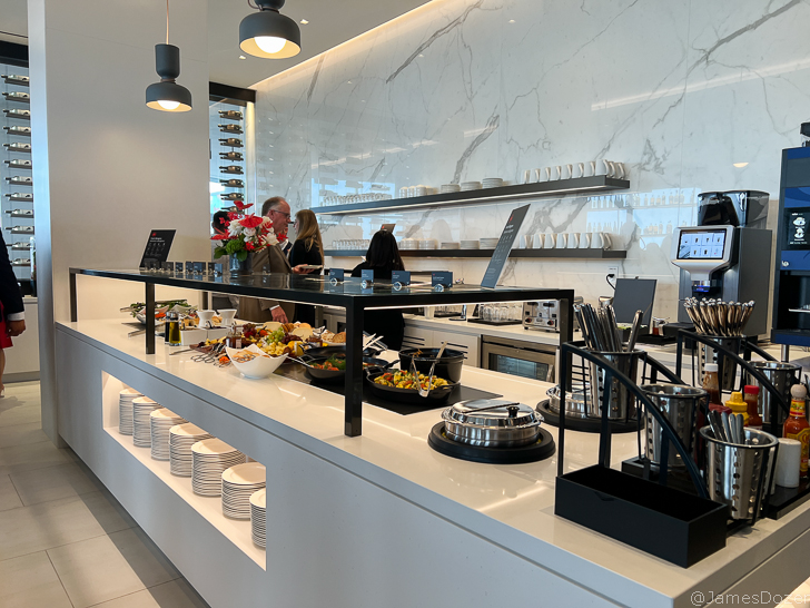 a counter with food on it
